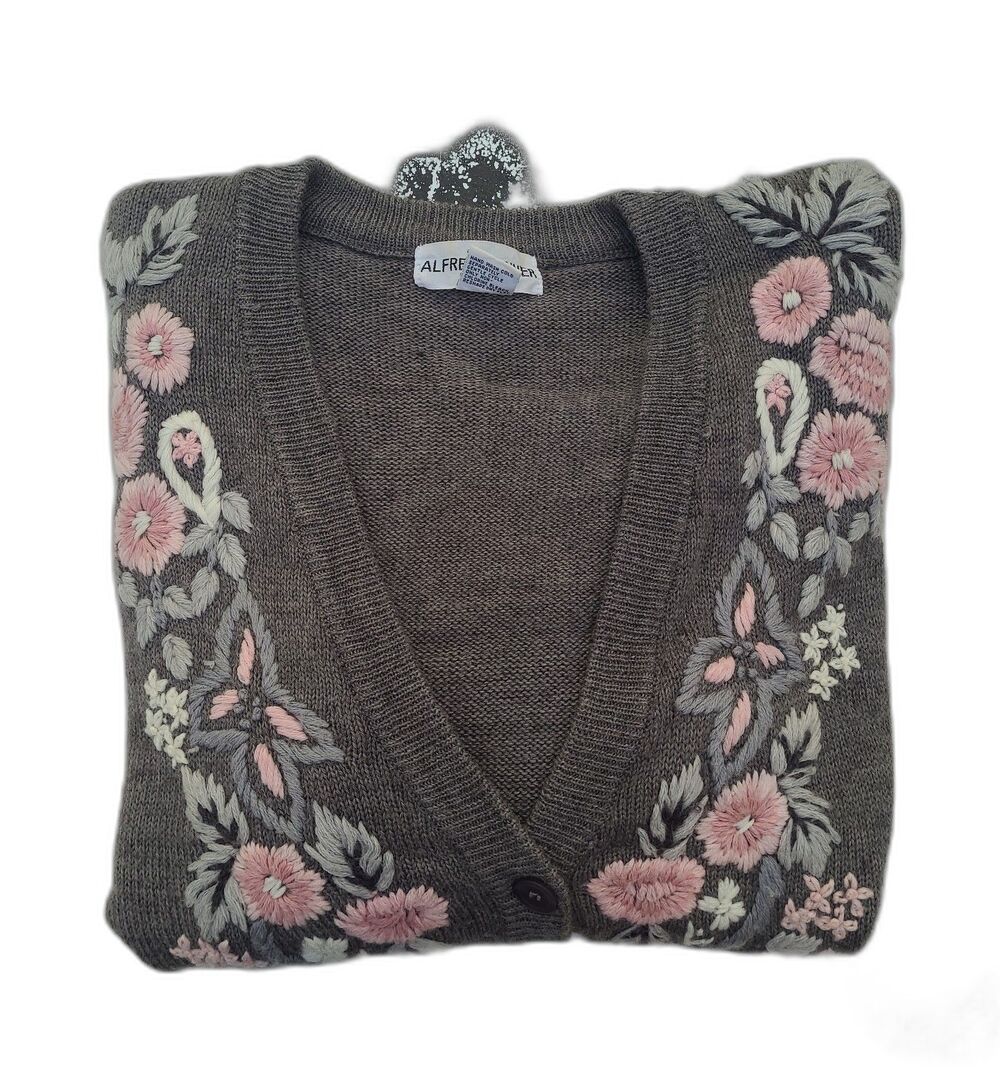 Vtg Cardigan Sweater by Alfred Dunner Floral Cottagecore